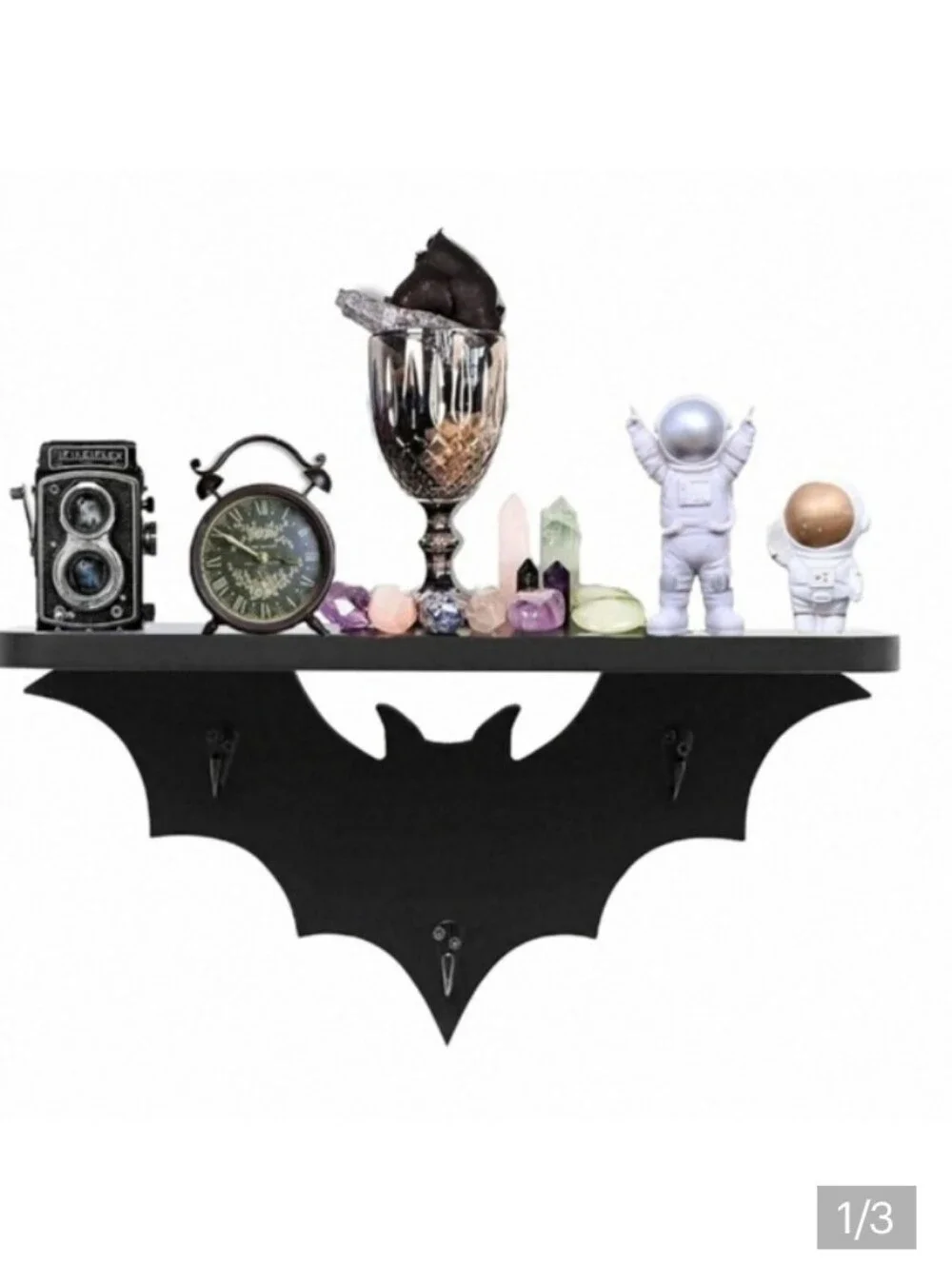 Black Bat-Shaped Wall Shelf Over 5lbs Decorative Home Wall DecorNIB